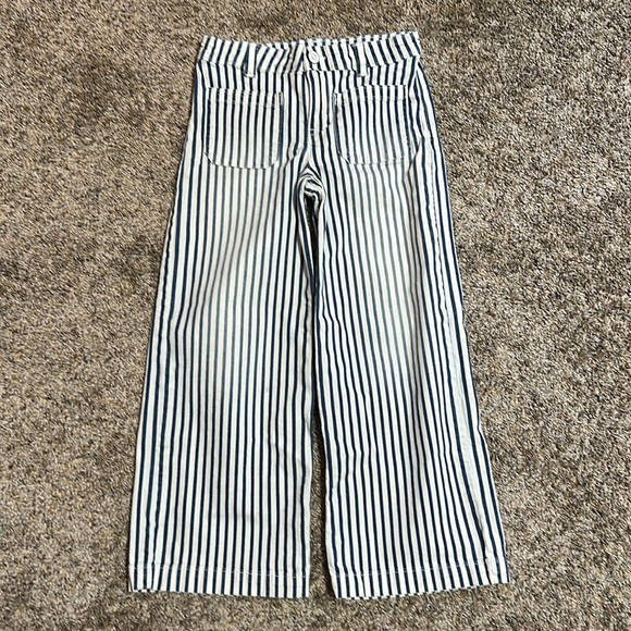 GYMBOREE Blue and White Stipe Wide Leg Pants Size 7 - Picture 2 of 3